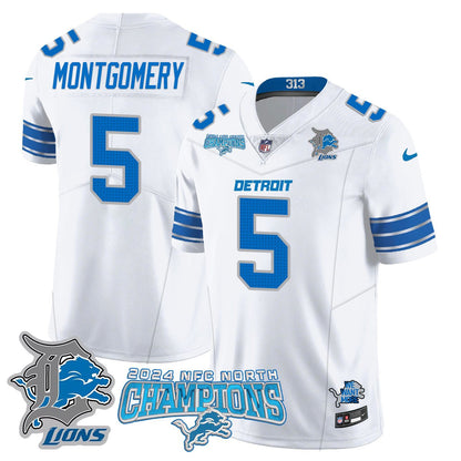 DET 2024 NFC North Champions Gold Jersey N1 - All Stitched