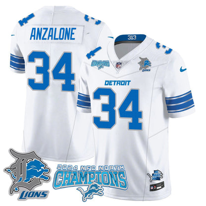 DET 2024 NFC North Champions Gold Jersey N1 - All Stitched