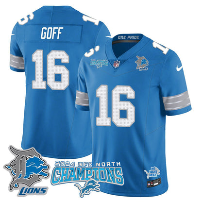 DET 2024 NFC North Champions Gold Jersey N1 - All Stitched