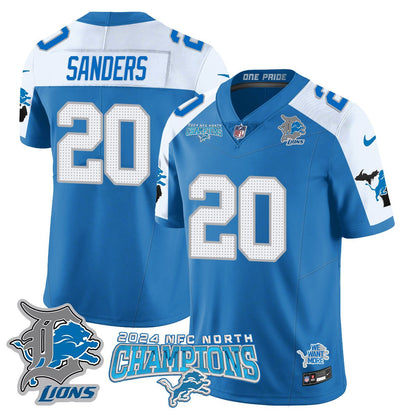 DET 2024 NFC North Champions Gold Jersey N1 - All Stitched