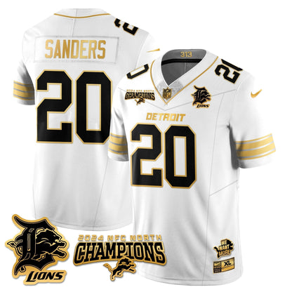DET 2024 NFC North Champions Gold Jersey N1 - All Stitched