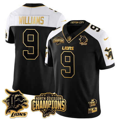 DET 2024 NFC North Champions Gold Jersey N2 - All Stitched
