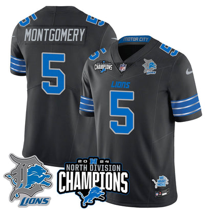 DET 2024 NFC North Champions Gold Jersey N2 - All Stitched
