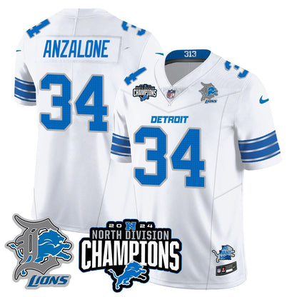 DET 2024 NFC North Champions Gold Jersey N2 - All Stitched