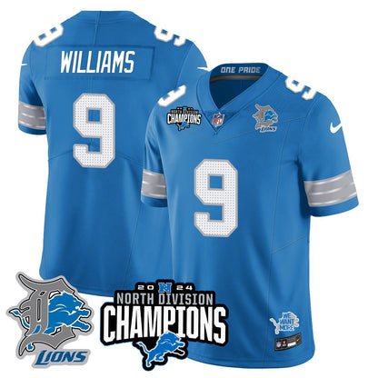 DET 2024 NFC North Champions Gold Jersey N2 - All Stitched