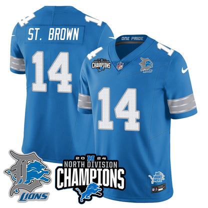 DET 2024 NFC North Champions Gold Jersey N2 - All Stitched