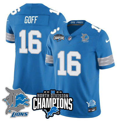 DET 2024 NFC North Champions Gold Jersey N2 - All Stitched