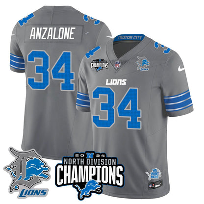 DET 2024 NFC North Champions Gold Jersey N2 - All Stitched