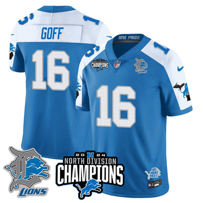 DET 2024 NFC North Champions Gold Jersey N2 - All Stitched