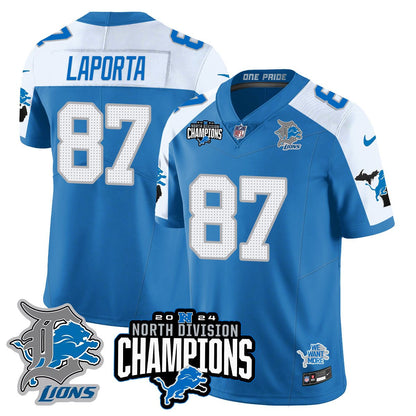 DET 2024 NFC North Champions Gold Jersey N2 - All Stitched