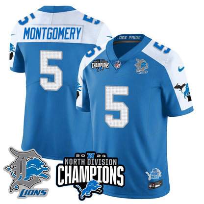 DET 2024 NFC North Champions Gold Jersey N2 - All Stitched