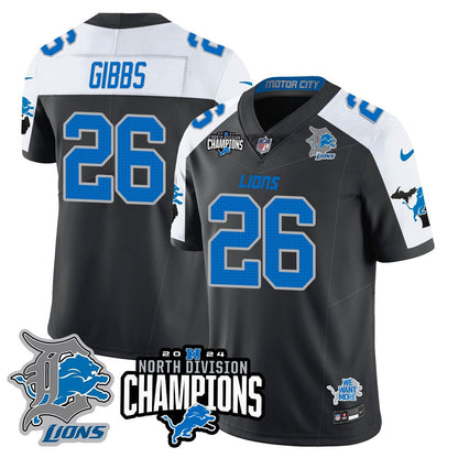 DET 2024 NFC North Champions Gold Jersey N2 - All Stitched
