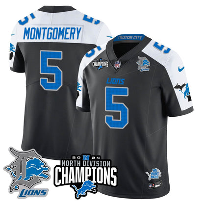 DET 2024 NFC North Champions Gold Jersey N2 - All Stitched