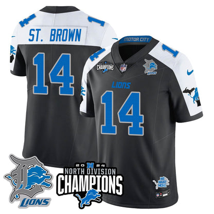DET 2024 NFC North Champions Gold Jersey N2 - All Stitched
