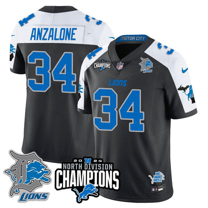 DET 2024 NFC North Champions Gold Jersey N2 - All Stitched