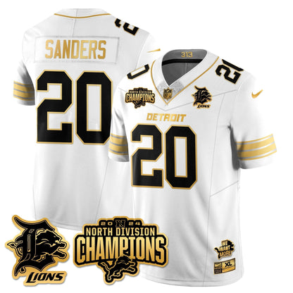 DET 2024 NFC North Champions Gold Jersey N2 - All Stitched