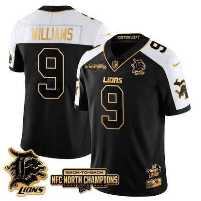 Custom Gender/Name DET 2024 NFC North Champions Gold Jersey N3 - All Stitched