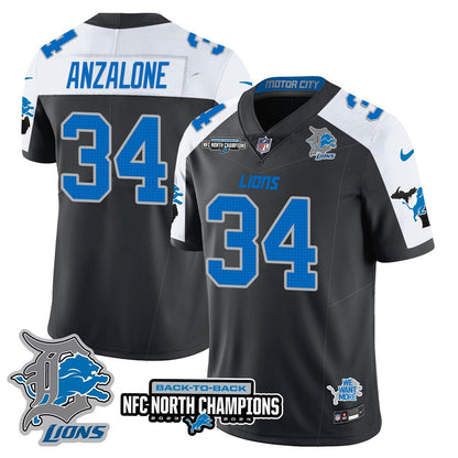 Custom Gender/Name DET 2024 NFC North Champions Gold Jersey N3 - All Stitched