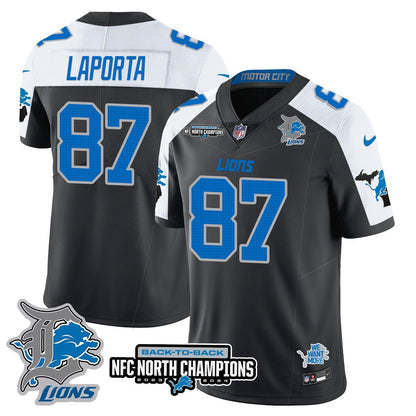 Custom Gender/Name DET 2024 NFC North Champions Gold Jersey N3 - All Stitched