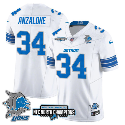 Custom Gender/Name DET 2024 NFC North Champions Gold Jersey N3 - All Stitched