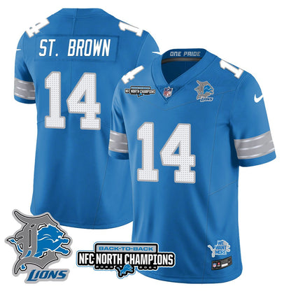 Custom Gender/Name DET 2024 NFC North Champions Gold Jersey N3 - All Stitched
