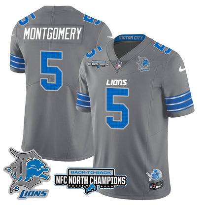 Custom Gender/Name DET 2024 NFC North Champions Gold Jersey N3 - All Stitched