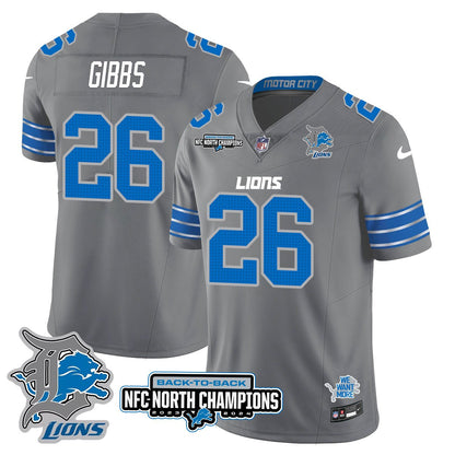 Custom Gender/Name DET 2024 NFC North Champions Gold Jersey N3 - All Stitched