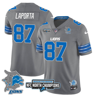Custom Gender/Name DET 2024 NFC North Champions Gold Jersey N3 - All Stitched