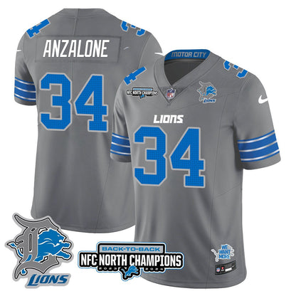 Custom Gender/Name DET 2024 NFC North Champions Gold Jersey N3 - All Stitched