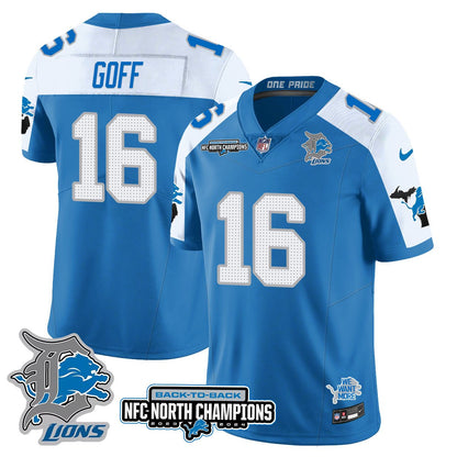 Custom Gender/Name DET 2024 NFC North Champions Gold Jersey N3 - All Stitched