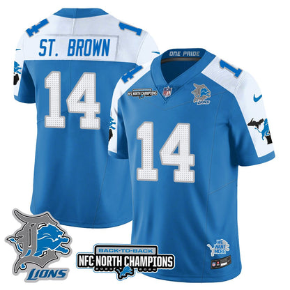 Custom Gender/Name DET 2024 NFC North Champions Gold Jersey N3 - All Stitched