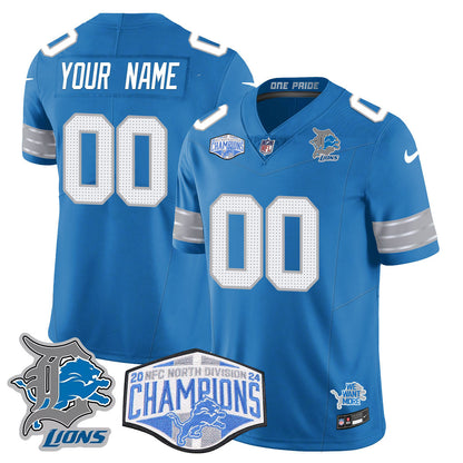 Custom Gender/Name DET 2024 NFC North Champions Gold Jersey - All Stitched