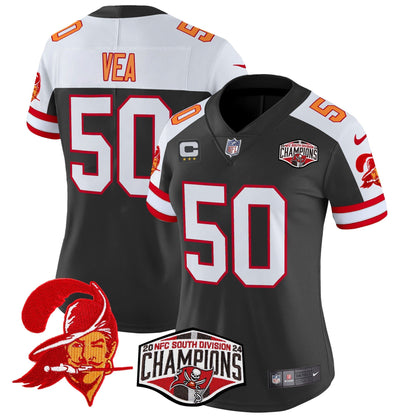 Women's TB Creamsicle 2024 NFC South Division Champions Patch Vapor Limited Jersey - All Stitched