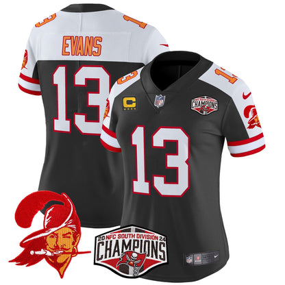 Women's TB Creamsicle 2024 NFC South Division Champions Patch Vapor Limited Jersey - All Stitched
