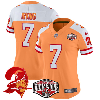 Women's TB Creamsicle 2024 NFC South Division Champions Patch Vapor Limited Jersey - All Stitched