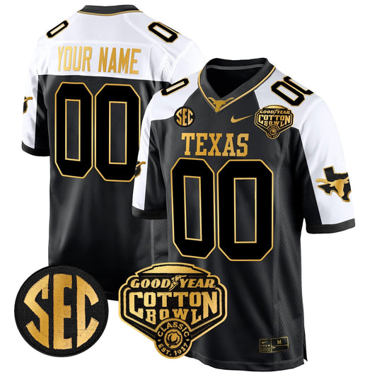 TEX Cotton Bowl Patch Gold Game Custom Jersey - Stitched