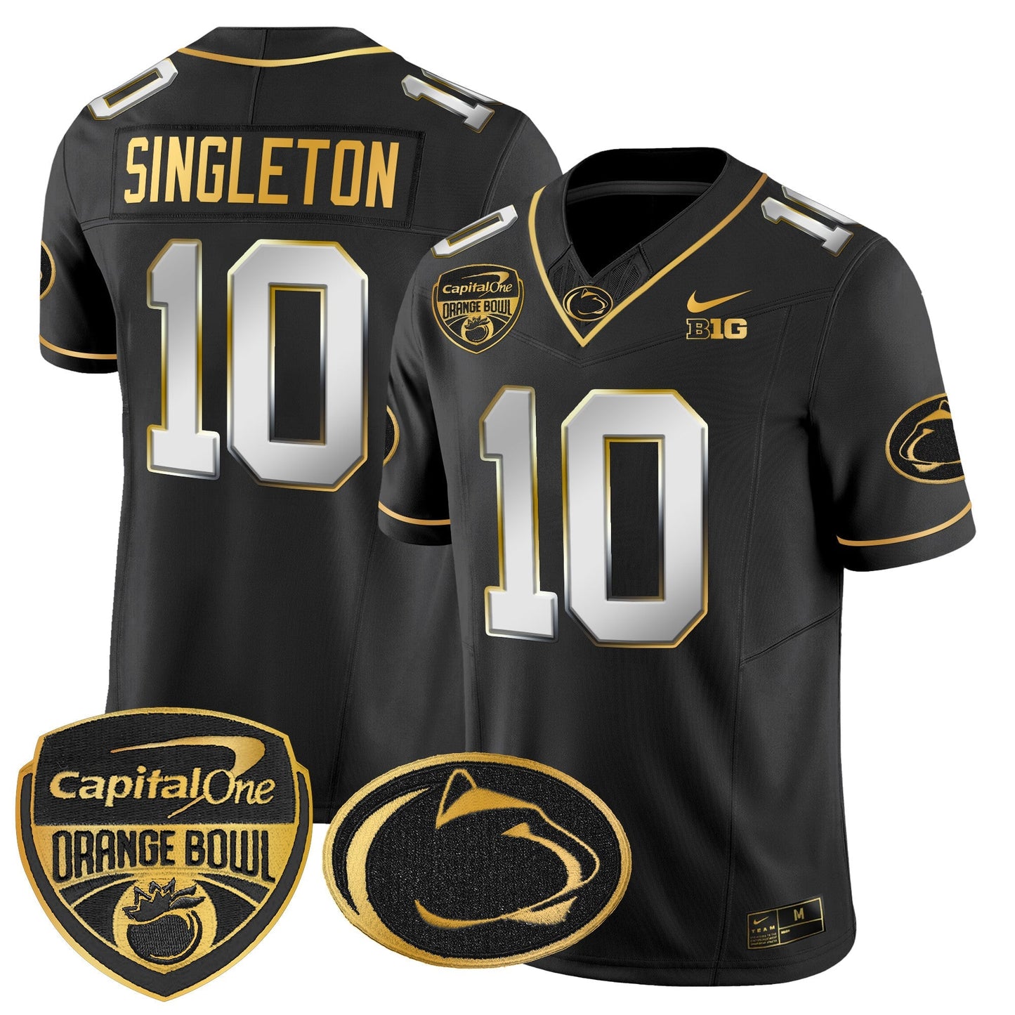 PSU Orange Bowl Patch Gold Vapor Limited Jersey V2 - All Stitched