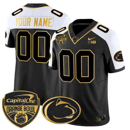 PSU Orange Bowl Patch Gold Vapor Limited Custom Jersey V2 - All Stitched