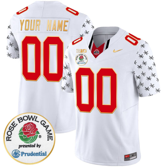 Ohio State Buckeyes Rose Bowl Gold Trim Vapor Limited Custom Jersey - All Stitched