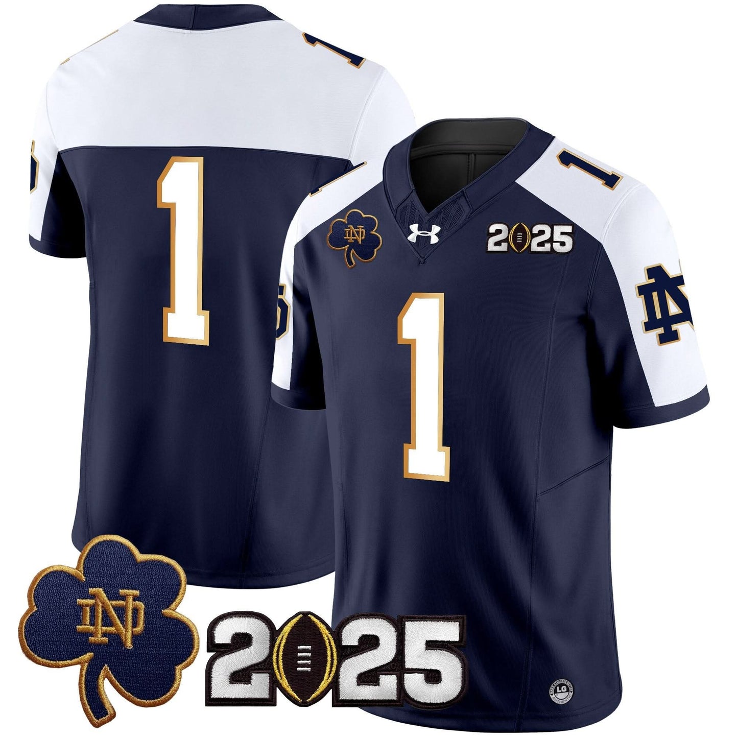 Notre Dame Fighting Irish 2025 CFP Final Patch Vapor Limited Jersey - All Stitched