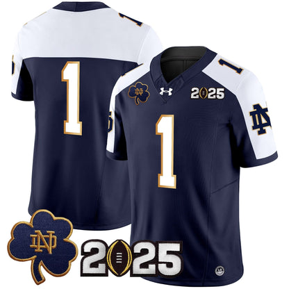 Notre Dame Fighting Irish 2025 CFP Final Patch Vapor Limited Jersey - All Stitched