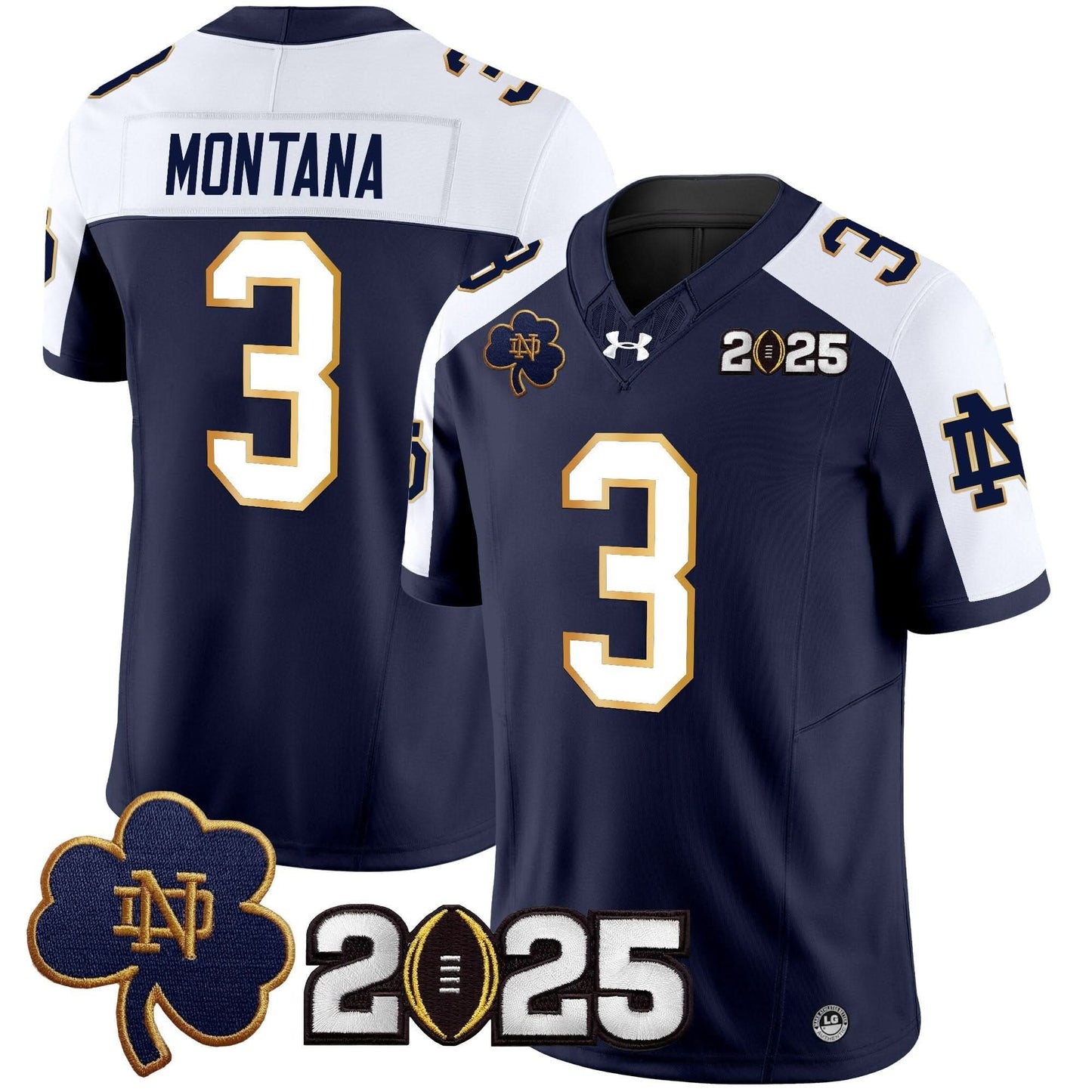Notre Dame Fighting Irish 2025 CFP Final Patch Vapor Limited Jersey - All Stitched
