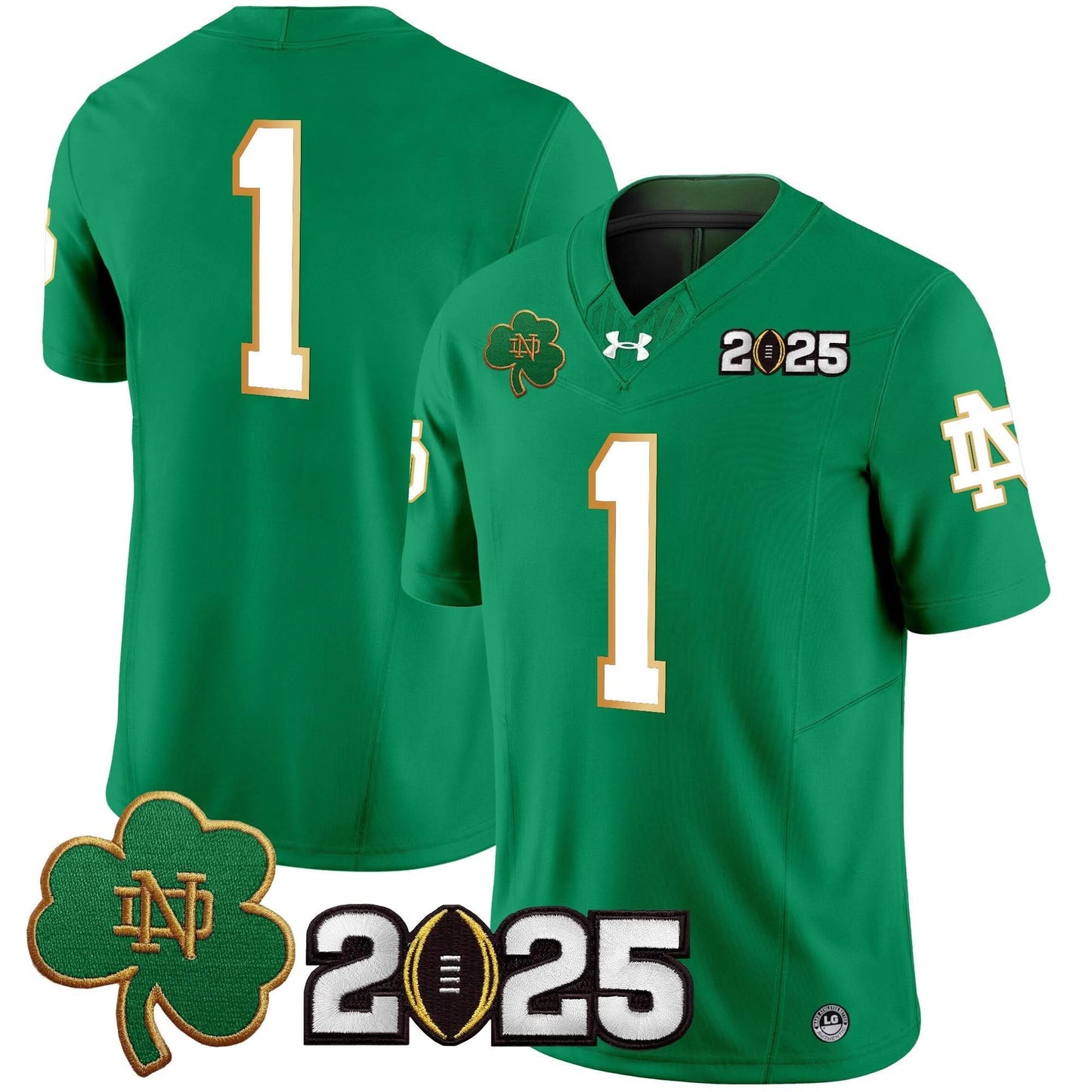 Notre Dame Fighting Irish 2025 CFP Final Patch Vapor Limited Jersey - All Stitched