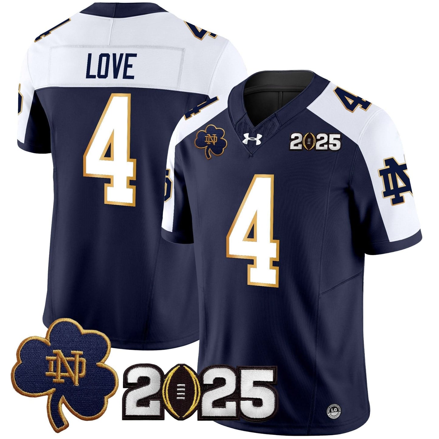 Notre Dame Fighting Irish 2025 CFP Final Patch Vapor Limited Jersey - All Stitched