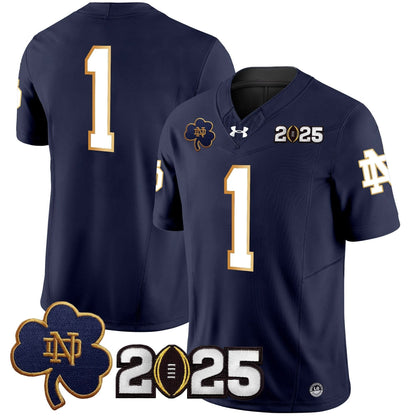 Notre Dame Fighting Irish 2025 CFP Final Patch Vapor Limited Jersey - All Stitched