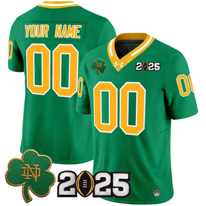 Notre Dame Fighting Irish 2025 CFP Final Patch Vapor Limited Custom Jersey - All Stitched