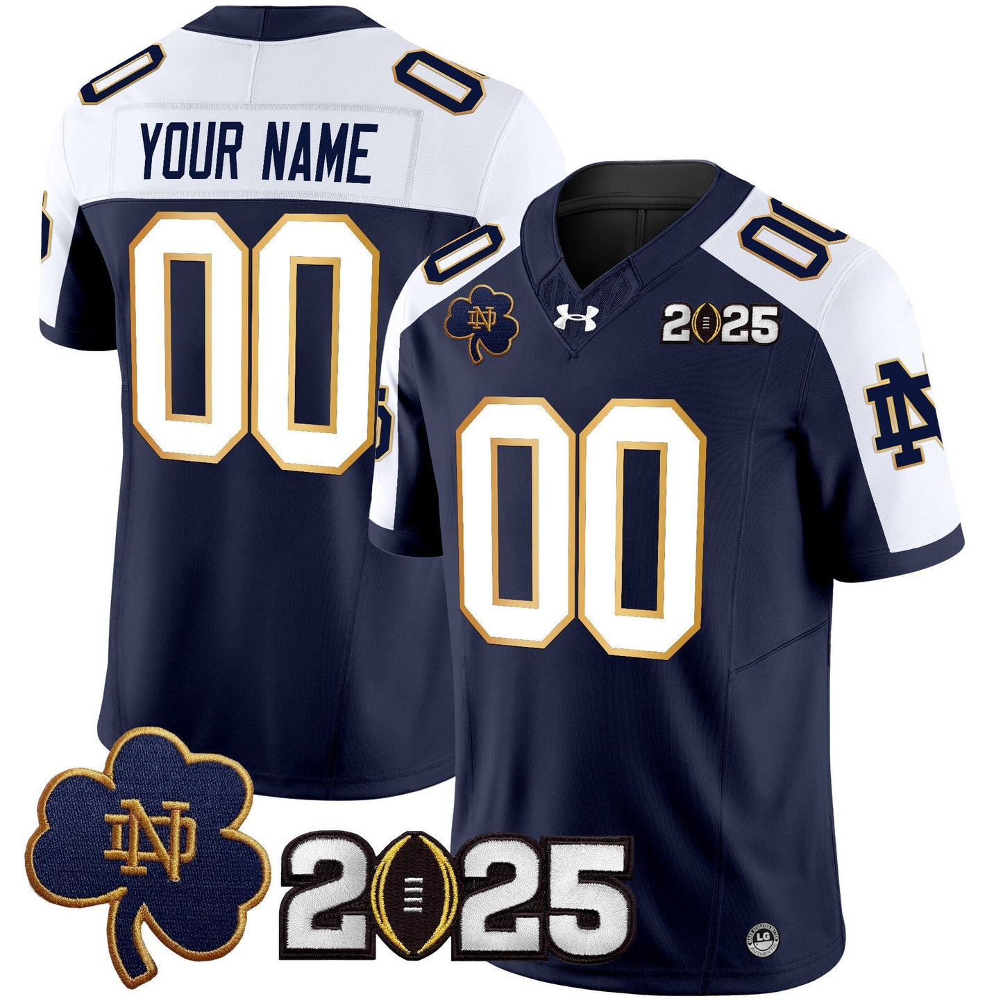 Notre Dame Fighting Irish 2025 CFP Final Patch Vapor Limited Custom Jersey - All Stitched