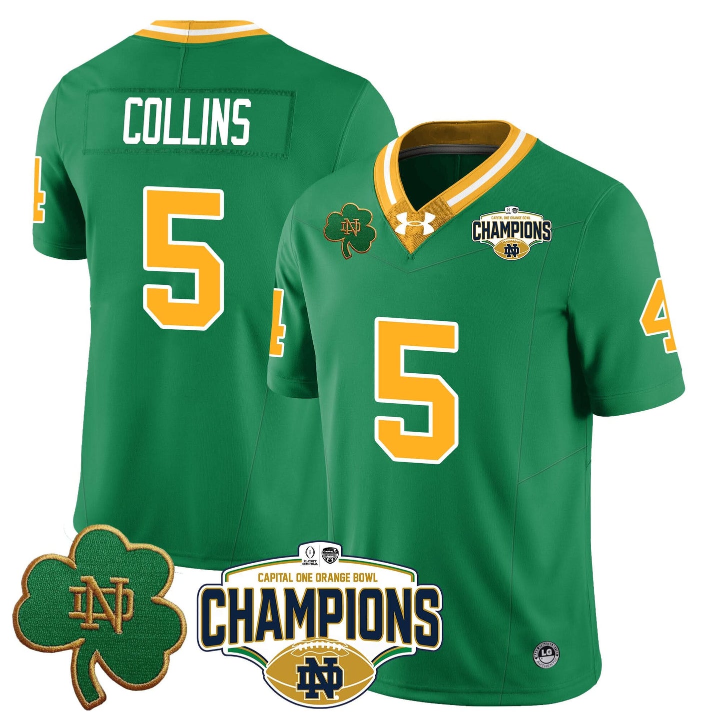 Notre Dame Fighting Irish 2025 Orange Bowl Champions Jersey N5 - All Stitched