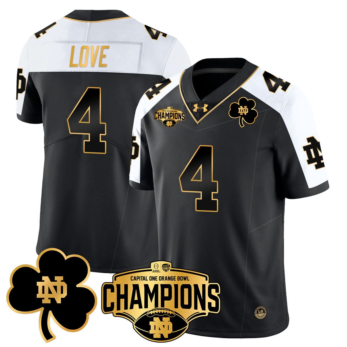 Notre Dame Fighting Irish 2025 Orange Bowl Champions Jersey N5 - All Stitched