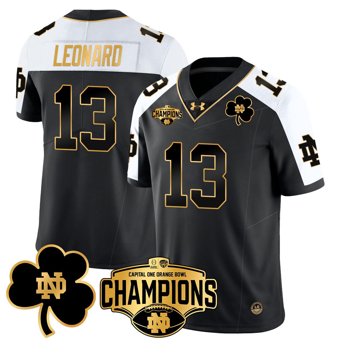 Notre Dame Fighting Irish 2025 Orange Bowl Champions Jersey N5 - All Stitched